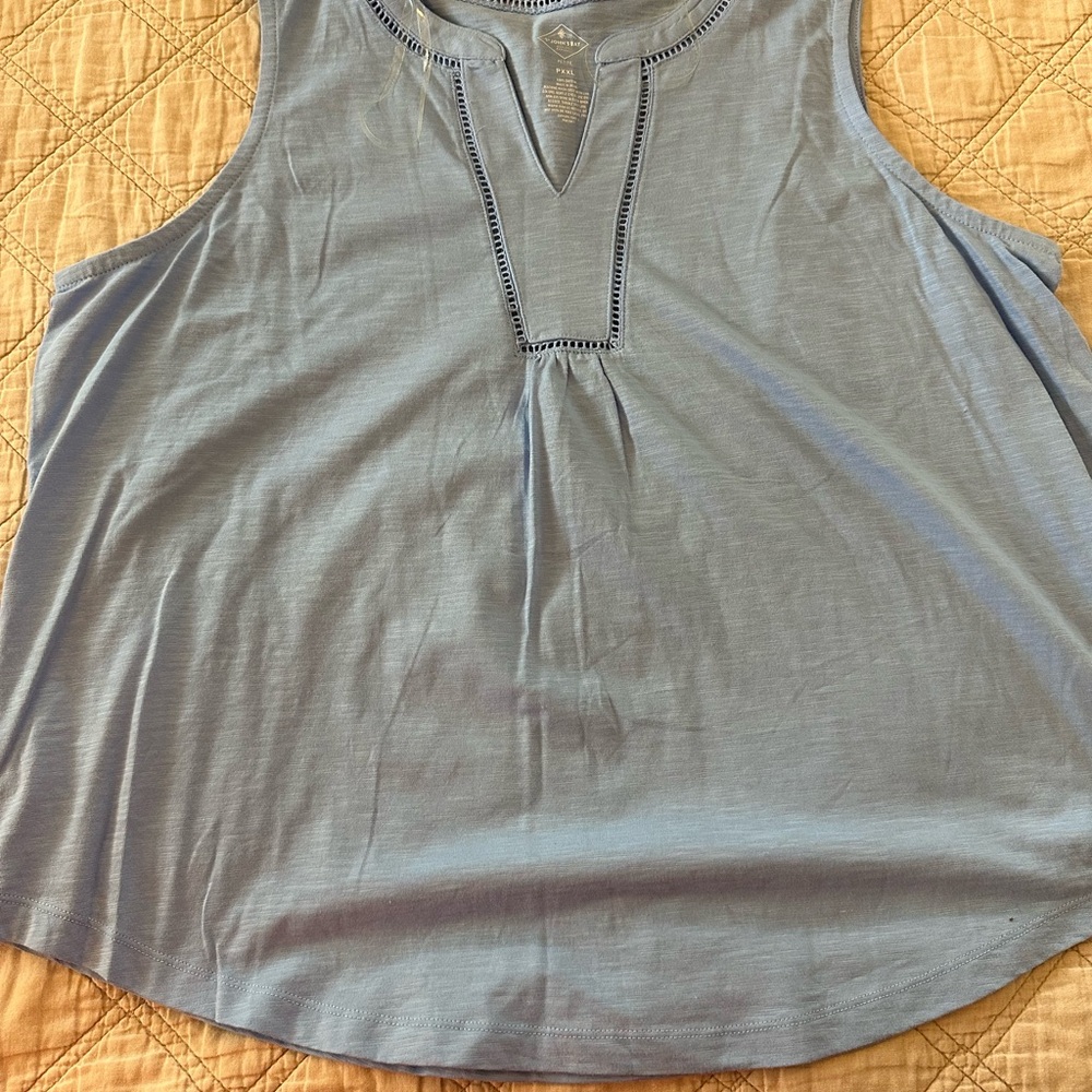 St. John's Bay Blue Gray Sleeveless Tank Top